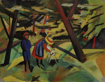 August Macke / Children with Goat in the Forest by klassik art