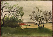 H.Rousseau, Landscape with church spire by klassik art