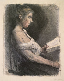 M.Liebermann, Lesendes Mädchen by klassik art