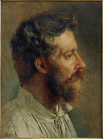 A. v. Menzel, Head of a Bearded Worker by klassik art