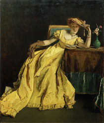 A.Stevens, The Lady in Yellow / Painting by A.Stevens, 1863 by klassik art