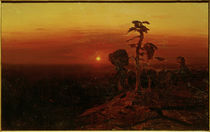 A.I.Kuindschi, Sonnenuntergang über enem Kiefernwald von klassik art