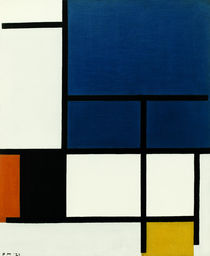 Mondrian / Komp. mit großer blauer Fläche von klassik art