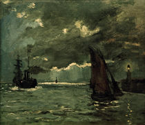 Claude Monet / Ships in Moonshine by klassik art