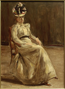 M. Liebermann, Bildnis einer sitzende Dame in Ganzfigur by klassik art