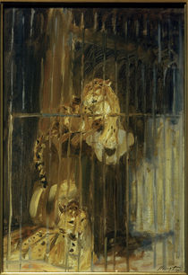 M. Slevogt, Zwei Leoparden im Käfig by klassik art