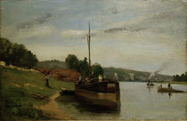 Camille Pissarro, Lastkähne auf der Seine von klassik art