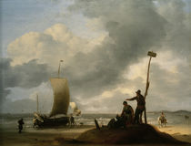 L.Backhuyzen / Beach with Fishing Boats by klassik art