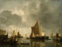 H.J.Dubbels, Hafen mit ankernden Schiffen von klassik art