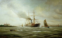 Steamship Near Kronborg Castle / A. Jensen / Painting, 1895 by klassik art