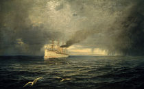 Steamship Emperor Wilhelm II on High Seas / T. Ohlsen / Painting, 1893 by klassik art