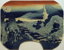 Hokusai, Der Berg Haruna / Fächerbild 1830–1844 von klassik art