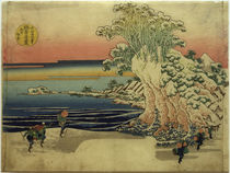 Hokusai, Küste Sodegaura / Fächerbild 1830–1844 by klassik art
