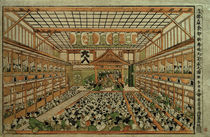 Hokusai, Perspektivbild des Gr. Kabuki-Theaters in Edo by klassik art