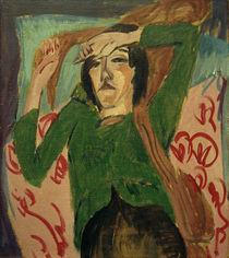 E.L.Kirchner, Frau in grüner Jacke von klassik art