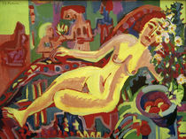 E.L.Kirchner, Nacktes Mädchen auf Diwan von klassik art