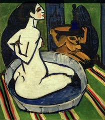 E.L.Kirchner, Weiblicher Akt im Tub von klassik art