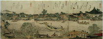 Hokusai, Triptychon Kulthalle des Komagata-Tempels... 1822 von klassik art