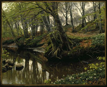 Peder Mørk Mønsted, Spring Day at the Edge of the Forest by klassik art