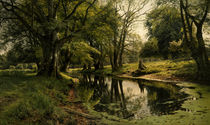 P. Mönsted, Stilles Wasser im Wald von klassik art