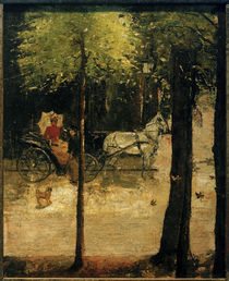 L.Ury, Frühling im Tiergarten (Dame in der Kutsche) von klassik art