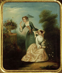 Two Young Ladies in the Park / Painting 19th C. by klassik art
