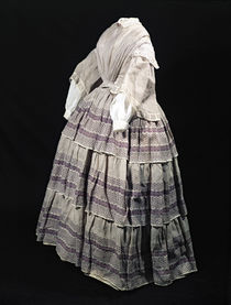 Crinoline dress, 1850-60 by English School