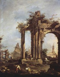 Capriccio with Roman Ruins by Francesco Guardi