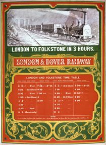 Early timetable for the London to Dover Railway by English School