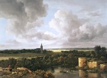 Landscape with Ruined Castle and Church von Jacob Isaaksz. or Isaacksz. van Ruisdael