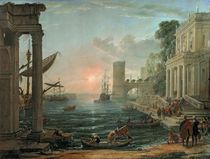 Seaport with the Embarkation of the Queen of Sheba von Claude Lorrain