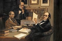 Joseph Hooker , Charles Lyell and Charles Robert Darwin by Evstafieff