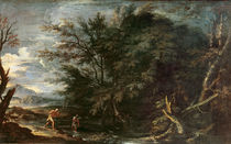 Landscape with Mercury and the Dishonest Woodman von Salvator Rosa