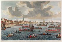 View of Gravesend with troops crossing the Thames to Tilbury Fort von English School