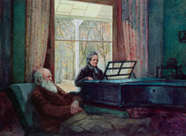 Charles Darwin and his wife at the Piano by Anonymous