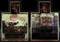 Diptych depicting the Arrival of Queen Elizabeth I at Tilbury von English School