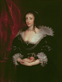 Queen Henrietta Maria , Queen consort of Charles I of England by Anthony van Dyck