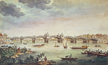 View of the Bridge over the Thames at Hampton Court by English School