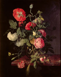 Flowers in a Glass Vase, 1667 by Jacob van Walscapelle