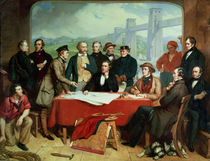 Conference of Engineers at Britannia Bridge von John Lucas