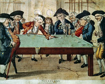 Billiards, 18th century etching by R.Sayer von English School