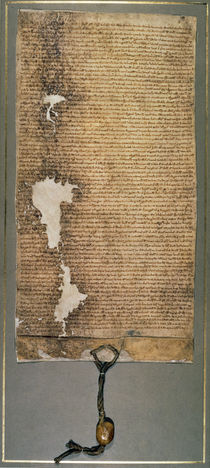 Magna Carta, the final version issued in 1225 by Henry III von English School