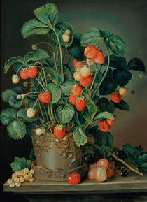 Still life with strawberries by W. Weiss