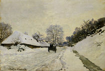 The Cart, or Road under Snow at Honfleur by Claude Monet