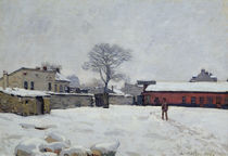 Under Snow: the farmyard at Marly-le-Roi von Alfred Sisley