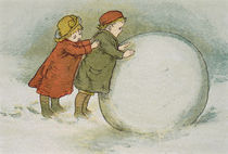 Children Rolling Snowballs von Lizzie Mack
