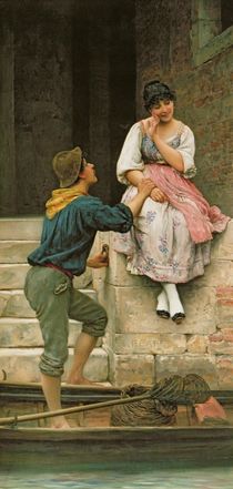 The Fisherman's Wooing, from the Pears Annual von Eugen von Blaas