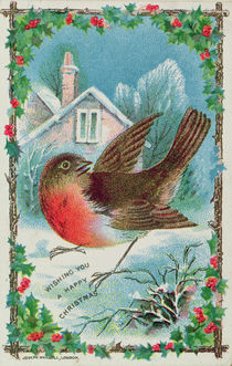Christmas card depicting a robin von English School