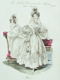 Wedding dress, from 'Le Follet Courrier des Salons Modes' by French School
