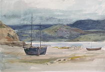 Hilly coast scene with boats von John Absolon